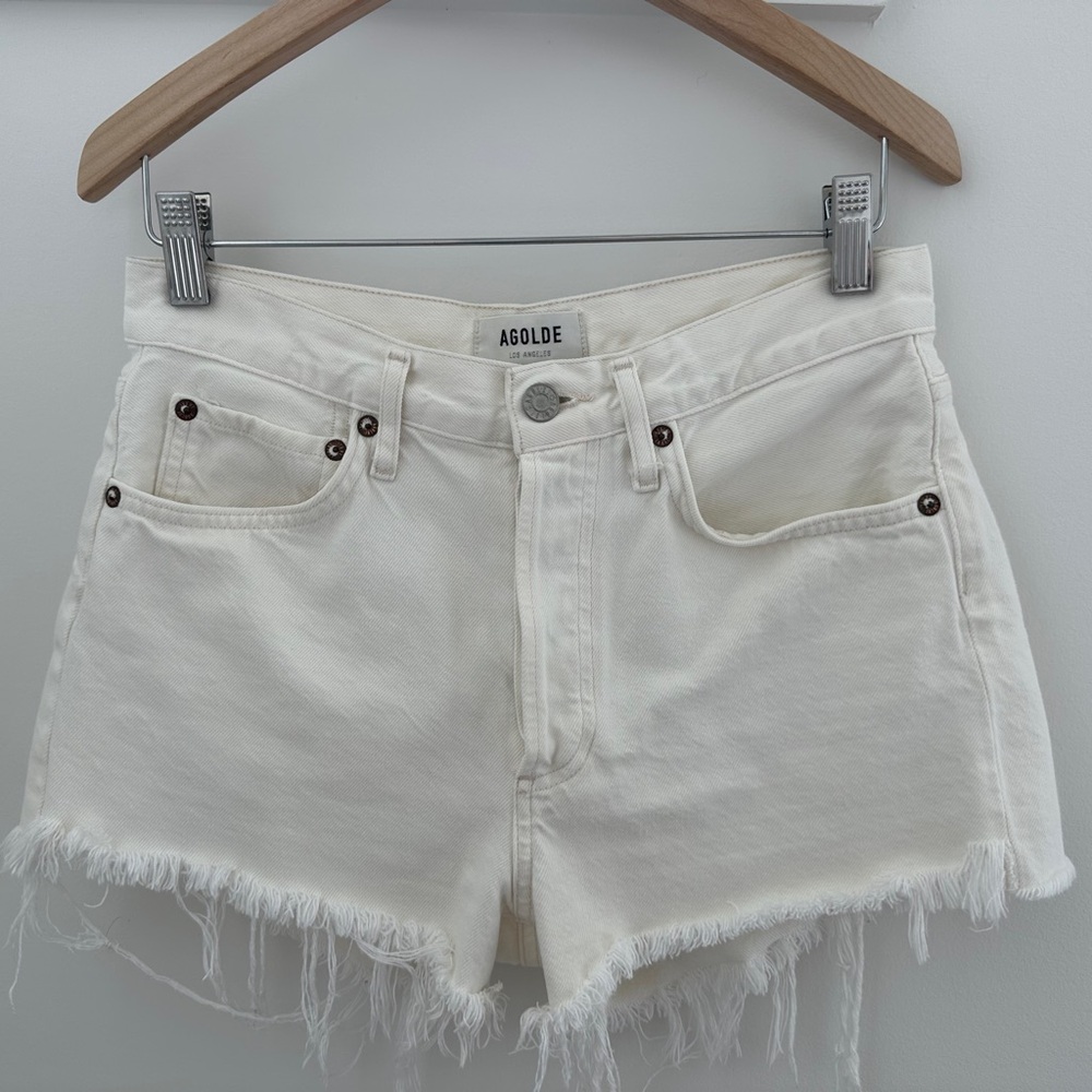 Agolde Parker Vintage Cut Off Short in White Size 25